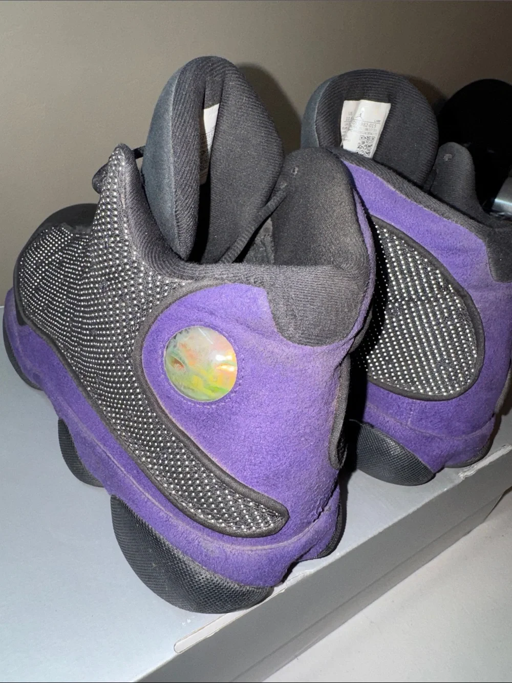 Jordan Retro High-Top Sneakers in Black and Purple